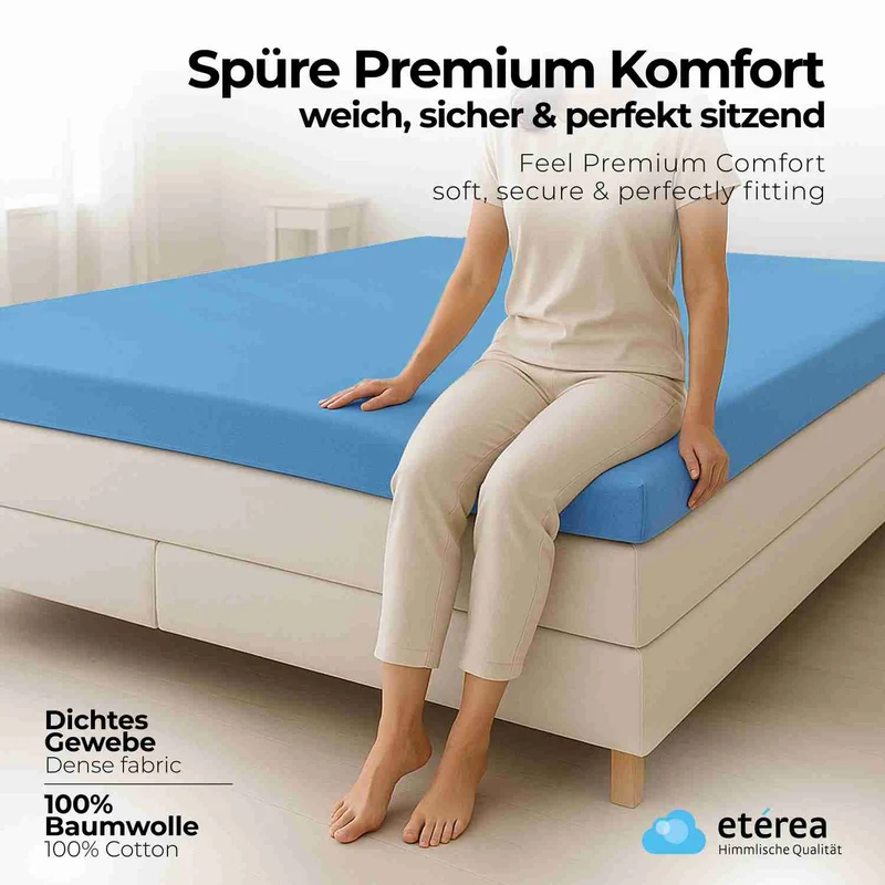 etérea 2 Stück Comfort Jersey Topper Spannbettlaken