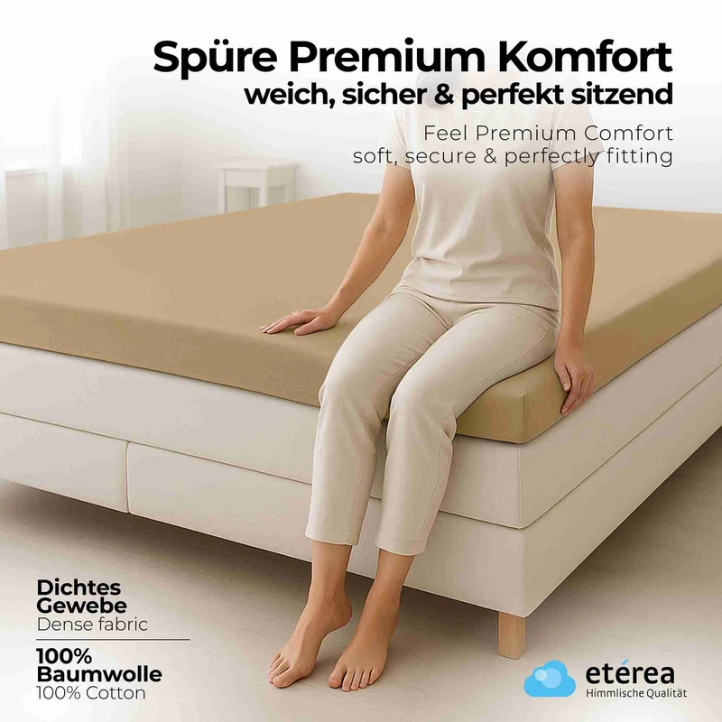 etérea 2 Stück Comfort Jersey Topper Spannbettlaken