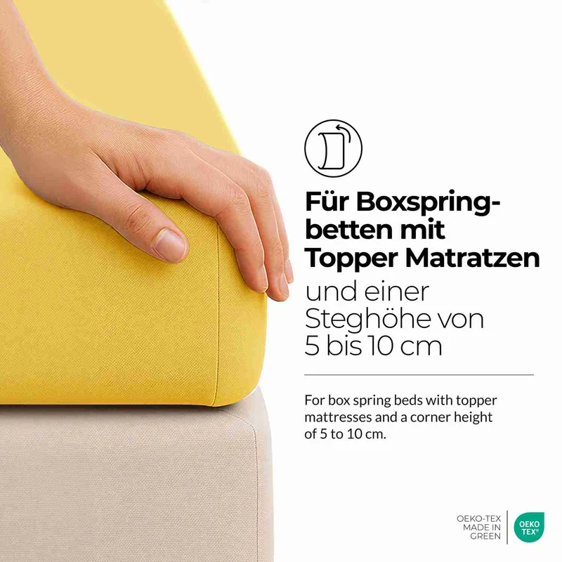 etérea 2 Stück Comfort Jersey Topper Spannbettlaken