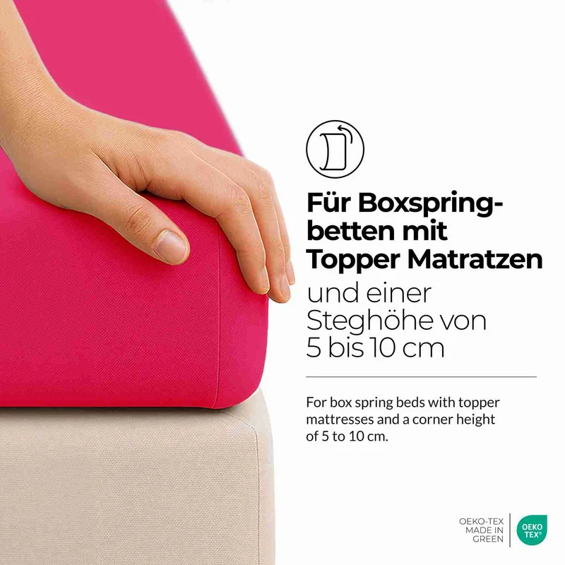 etérea 2 Stück Comfort Jersey Topper Spannbettlaken