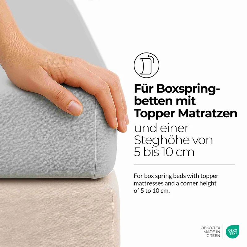 etérea 2 Stück Comfort Jersey Topper Spannbettlaken