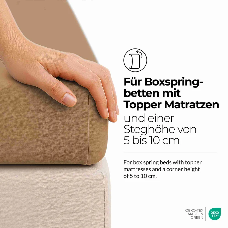 etérea 2 Stück Comfort Jersey Topper Spannbettlaken