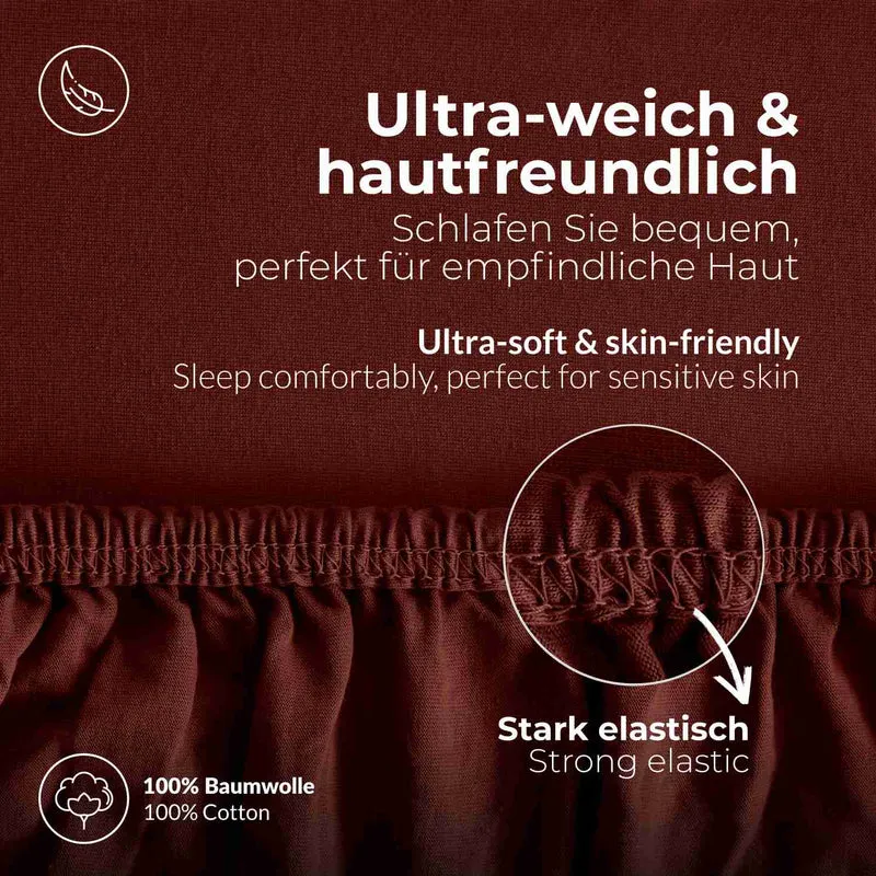 etérea 2 Stück Comfort Jersey Topper Spannbettlaken
