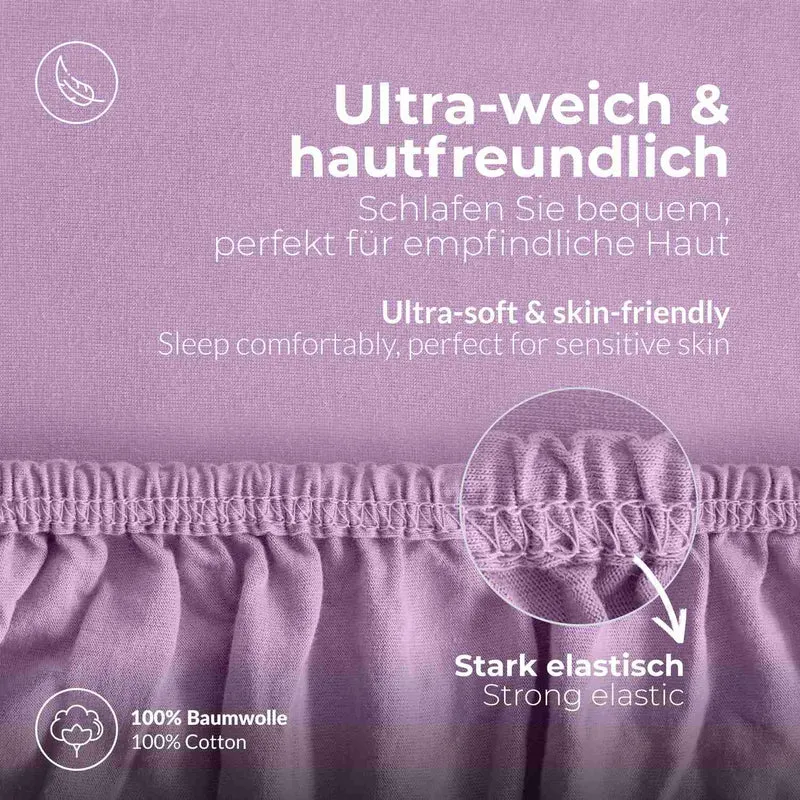 etérea 2 Stück Comfort Jersey Topper Spannbettlaken