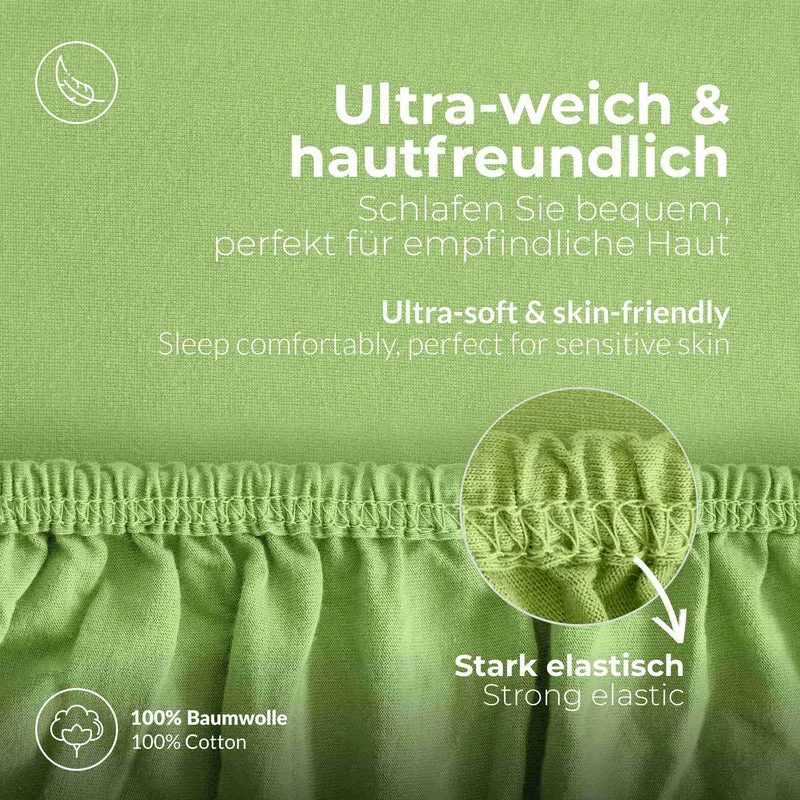 etérea 2 Stück Comfort Jersey Topper Spannbettlaken