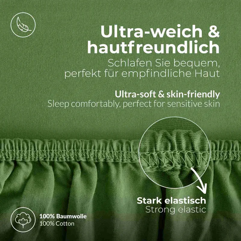 etérea 2 Stück Comfort Jersey Topper Spannbettlaken