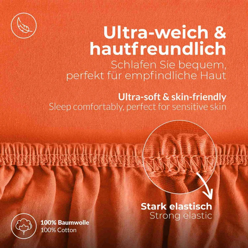 etérea 2 Stück Comfort Jersey Topper Spannbettlaken