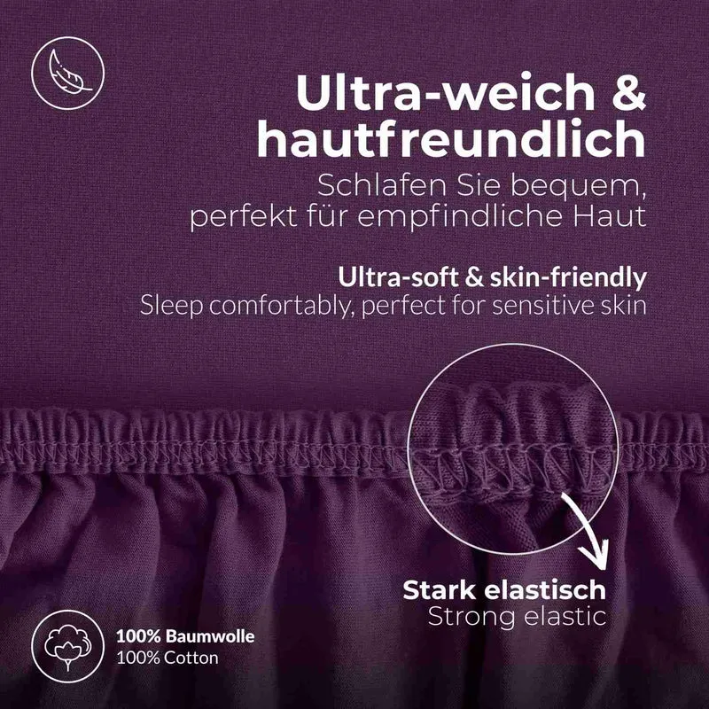 etérea 2 Stück Comfort Jersey Topper Spannbettlaken