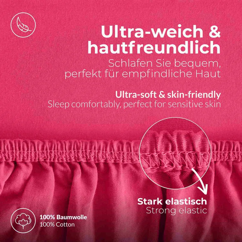 etérea 2 Stück Comfort Jersey Topper Spannbettlaken