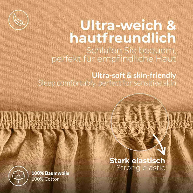 etérea 2 Stück Comfort Jersey Topper Spannbettlaken
