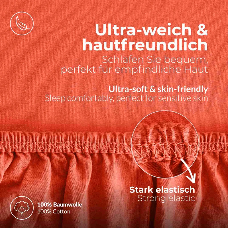 etérea 2 Stück Comfort Jersey Topper Spannbettlaken