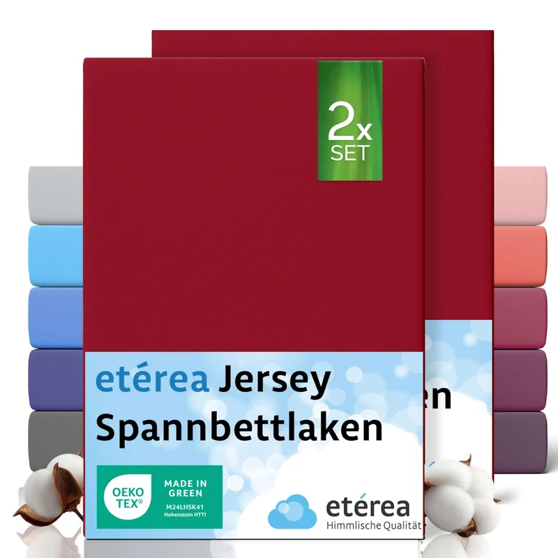 etérea 2 Stück Comfort Jersey Spannbettlaken