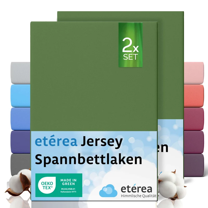 etérea 2 Stück Comfort Jersey Spannbettlaken