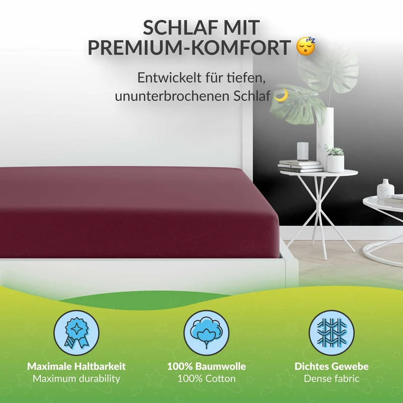 etérea 2 Stück Comfort Jersey Spannbettlaken