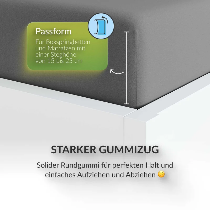 etérea 2 Stück Comfort Jersey Spannbettlaken
