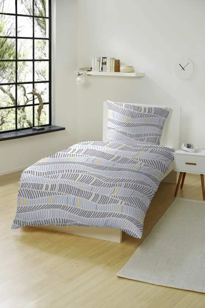 Hahn Biber Bettwäsche Zebra Schwarz Grau 135x200 cm + 80x80 cm