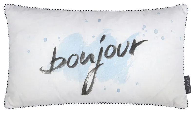 Magma Kissenhülle Bonmont Bonjour mit Digitalprint Hellblau 30x50 cm