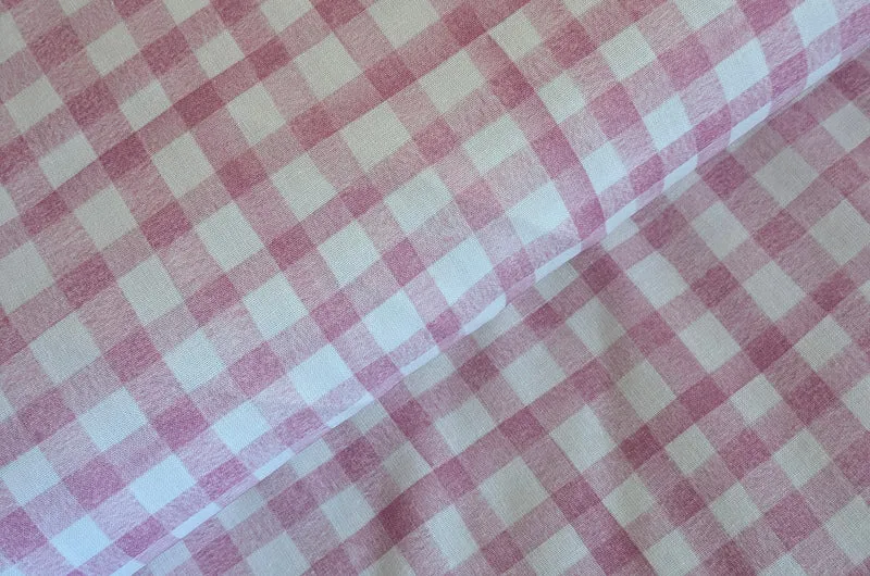 Baumwolle digital bedruckt Karo rosa *Ab 50cm