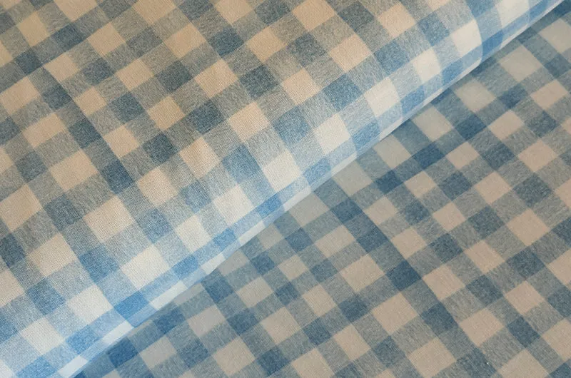 Baumwolle digital bedruckt Karo blau *Ab 50cm