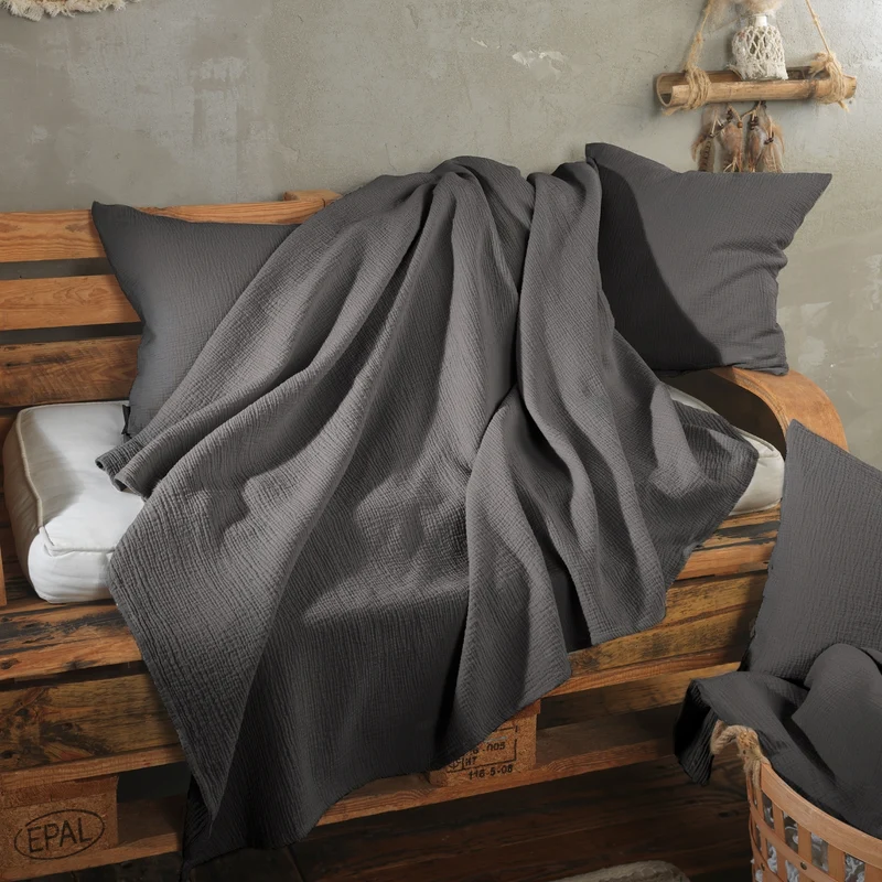 Wohndecke Musselin "pure hug", 100% Baumwolle, 150x200 cm, versch. Farben