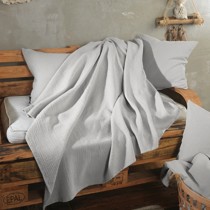 Wohndecke Musselin "pure hug", 100% Baumwolle, 150x200 cm, versch. Farben