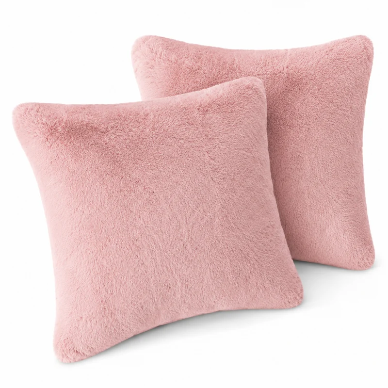 MOON - Sable - mit Hasenfelloptik - Kissenhülle/Füllkissen/Decke - super soft