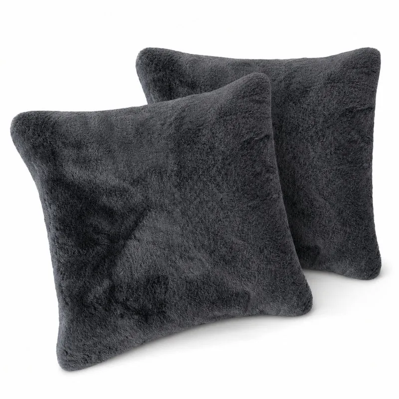 MOON - Sable - mit Hasenfelloptik - Kissenhülle/Füllkissen/Decke - super soft