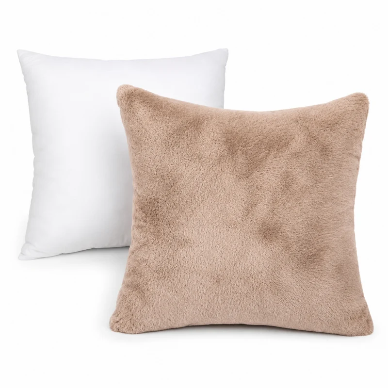 MOON - Sable - mit Hasenfelloptik - Kissenhülle/Füllkissen/Decke - super soft