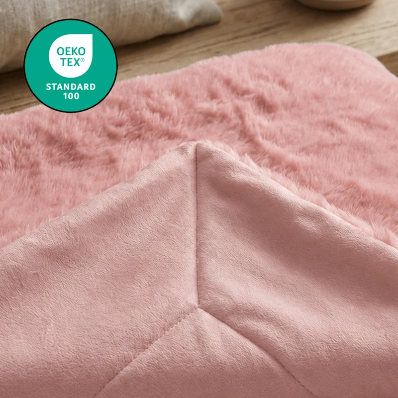 MOON - Sable - mit Hasenfelloptik - Kissenhülle/Füllkissen/Decke - super soft