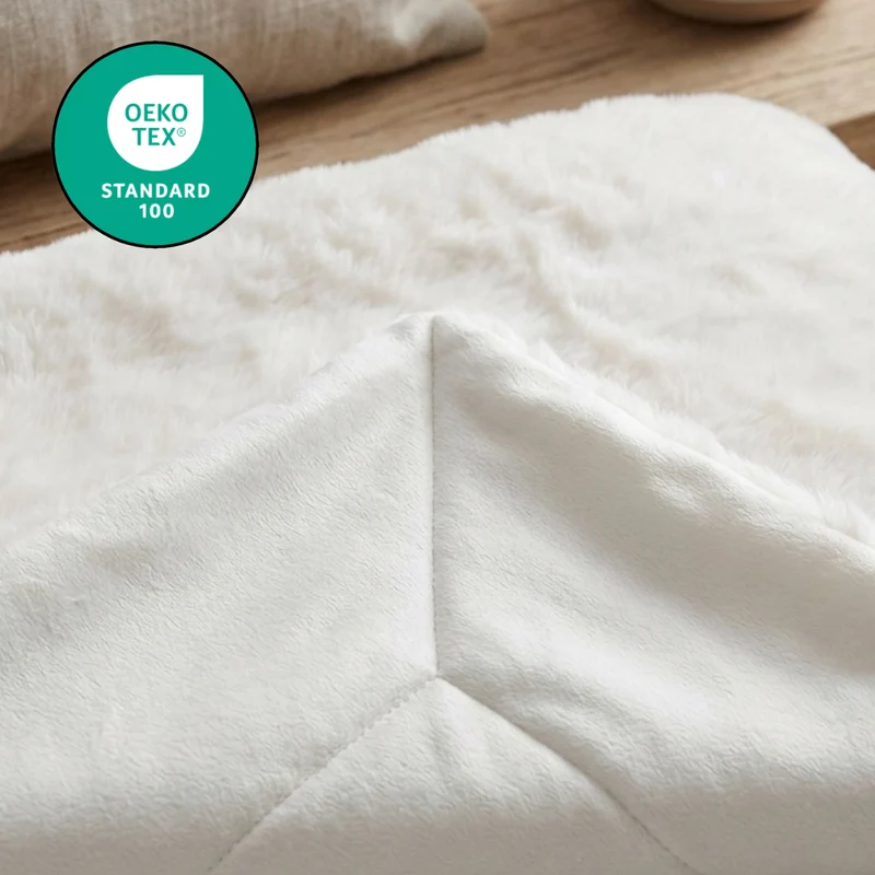 MOON - Sable - mit Hasenfelloptik - Kissenhülle/Füllkissen/Decke - super soft