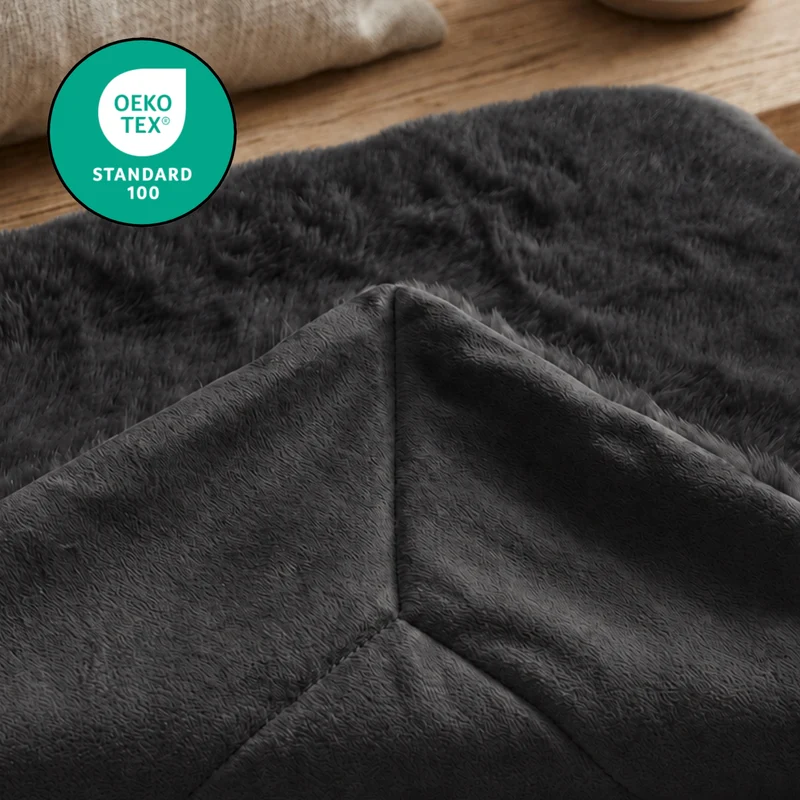 MOON - Sable - mit Hasenfelloptik - Kissenhülle/Füllkissen/Decke - super soft
