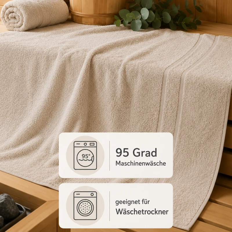 Saunatuch Line-Star 450g/m² kochfest chlorecht 100% Baumwolle Floringo 70x200