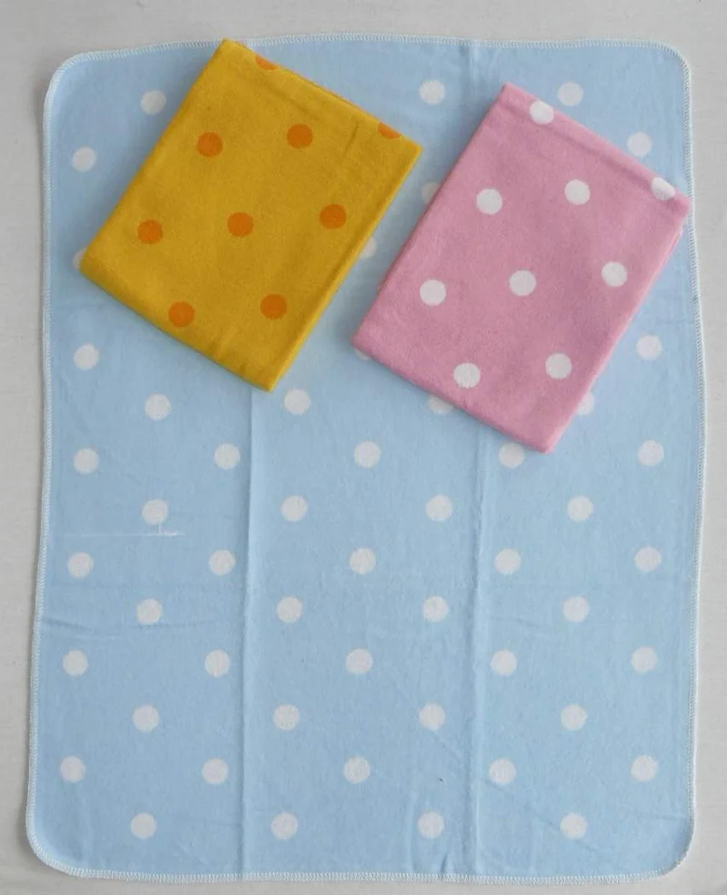 Kinderdecke Babydecke 70x85 PUNKTE Flanell Decke 462-2 GELB