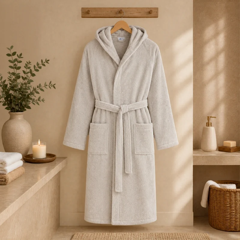 Floringo Bademantel mit Kapuze Mod. 602 Frottee Premium-Soft-Qualität Unisex