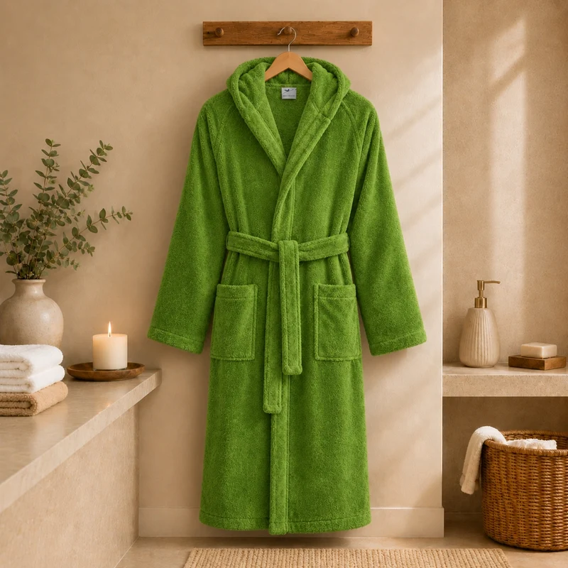 Floringo Bademantel mit Kapuze Mod. 602 Frottee Premium-Soft-Qualität Unisex