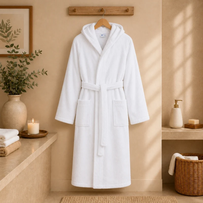 Floringo Bademantel mit Kapuze Mod. 602 Frottee Premium-Soft-Qualität Unisex