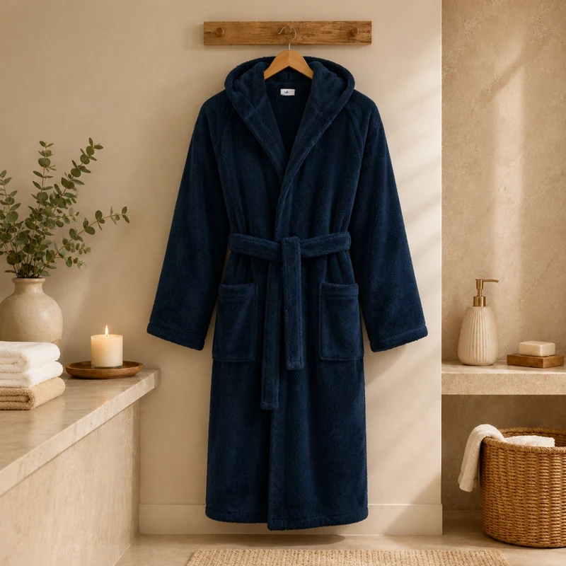 Floringo Bademantel mit Kapuze Mod. 602 Frottee Premium-Soft-Qualität Unisex