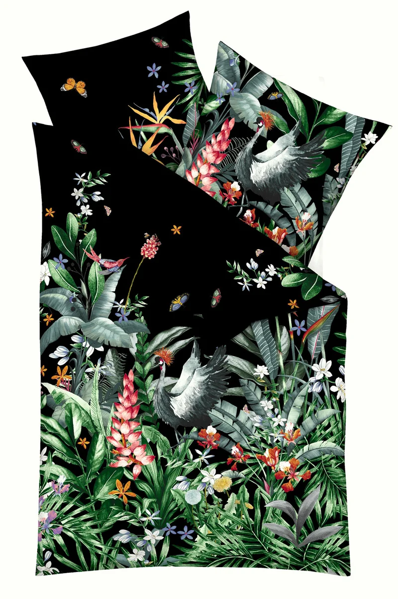 Kaeppel Mako Satin Bettwäsche 135x200 100% Baumwolle Night Queen 137/610 schwarz