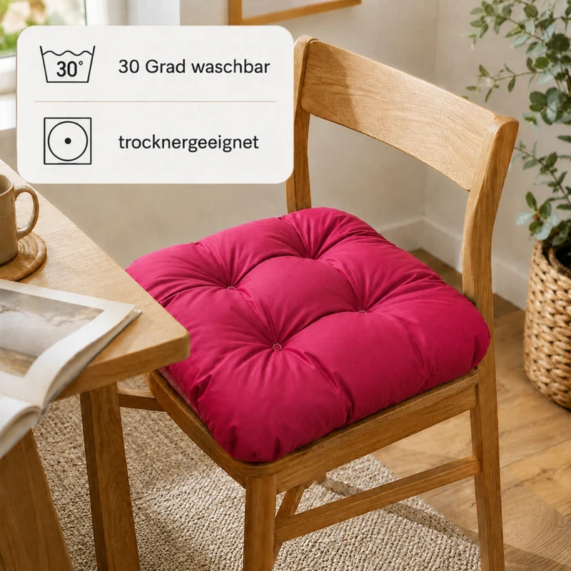 Sitzkissen Stuhlkissen ZITA 38x38x6 Sitzpolster