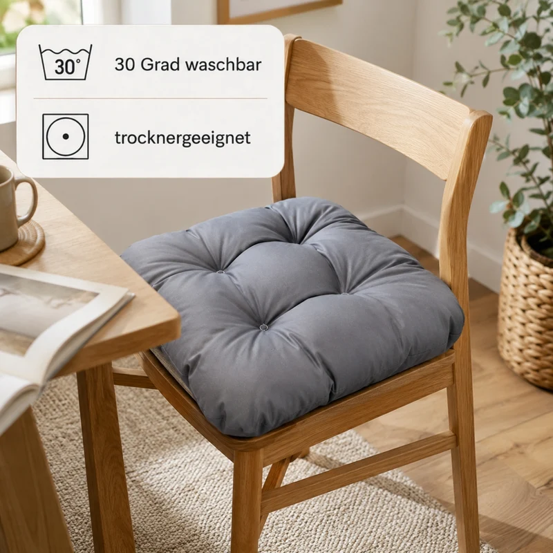 Sitzkissen Stuhlkissen ZITA 38x38x6 Sitzpolster
