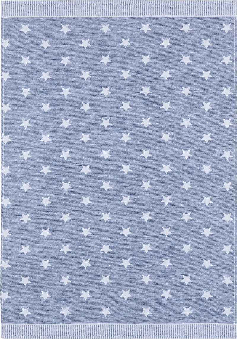 Kracht Halbleinen Geschirrtuch Sterne blau 50x70 cm Küchentuch