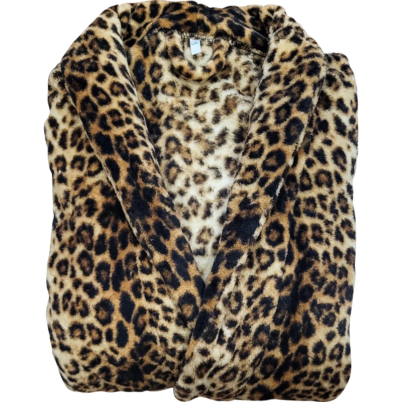 Bademantel Leo-Nardo Coral Fleece mit Kragen Wellnessmantel Sauna