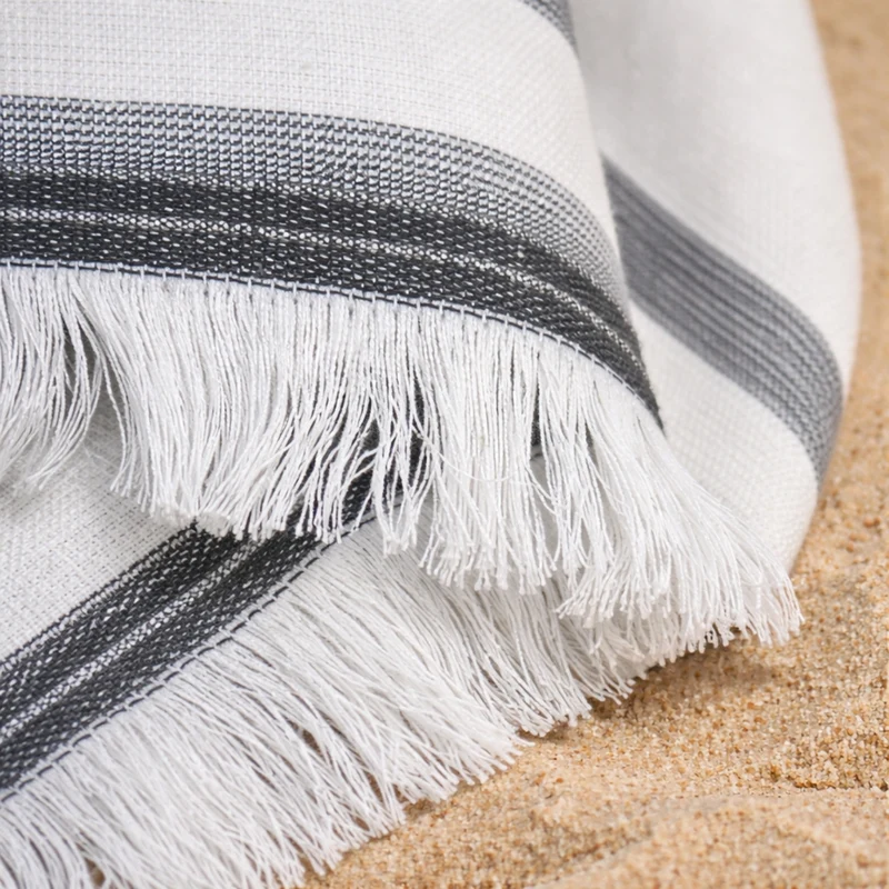 P.K. Collection Hamamtuch gestreift Pestemal Tuch mit Frottee 90x180 cm Fransen Strandtuch