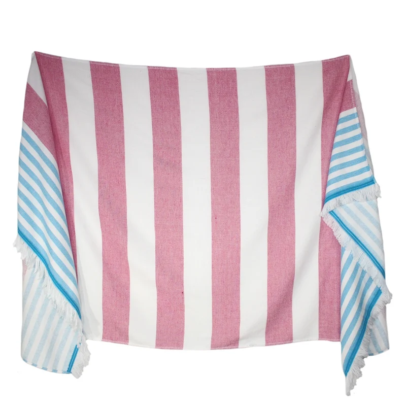 P.K. Collection Hamamtuch gestreift Pestemal Tuch mit Frottee 90x180 cm Fransen Strandtuch