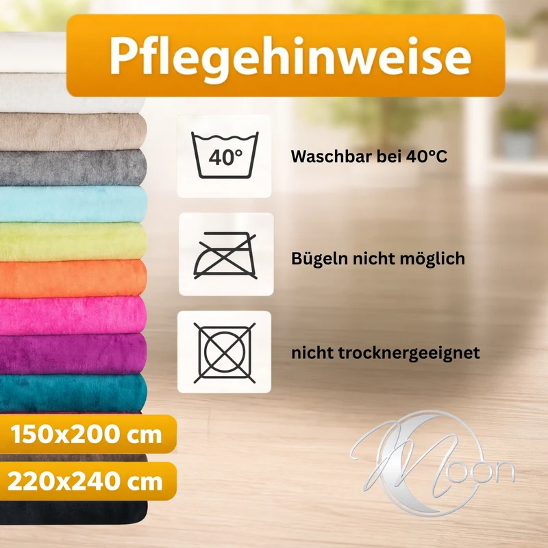 Moon Uni Kuscheldecke Baumwollmix 2. Wahl - versch. Größen und Farben