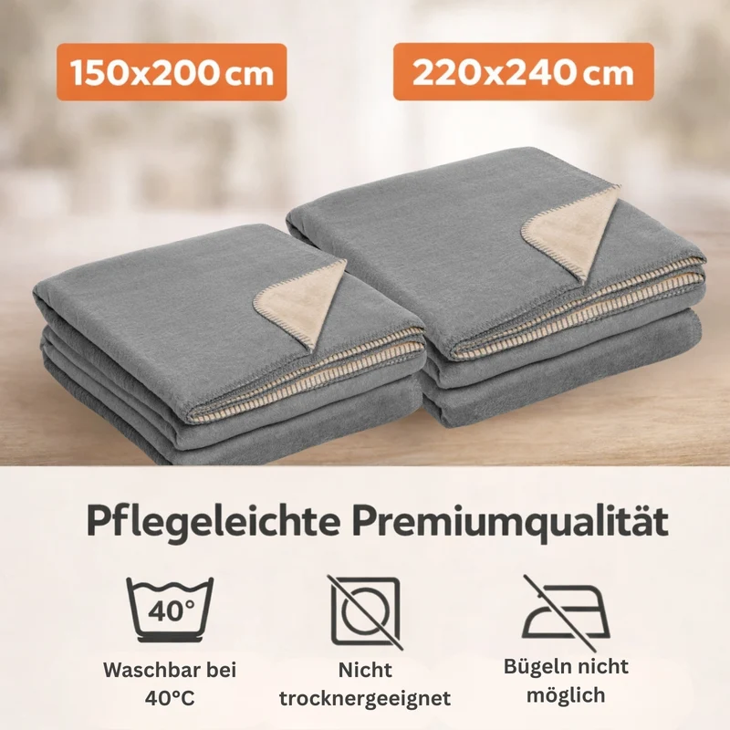 Moon Doubleface Kuscheldecke Baumwollmix 2.Wahl - 150x200 cm, 220x240 cm