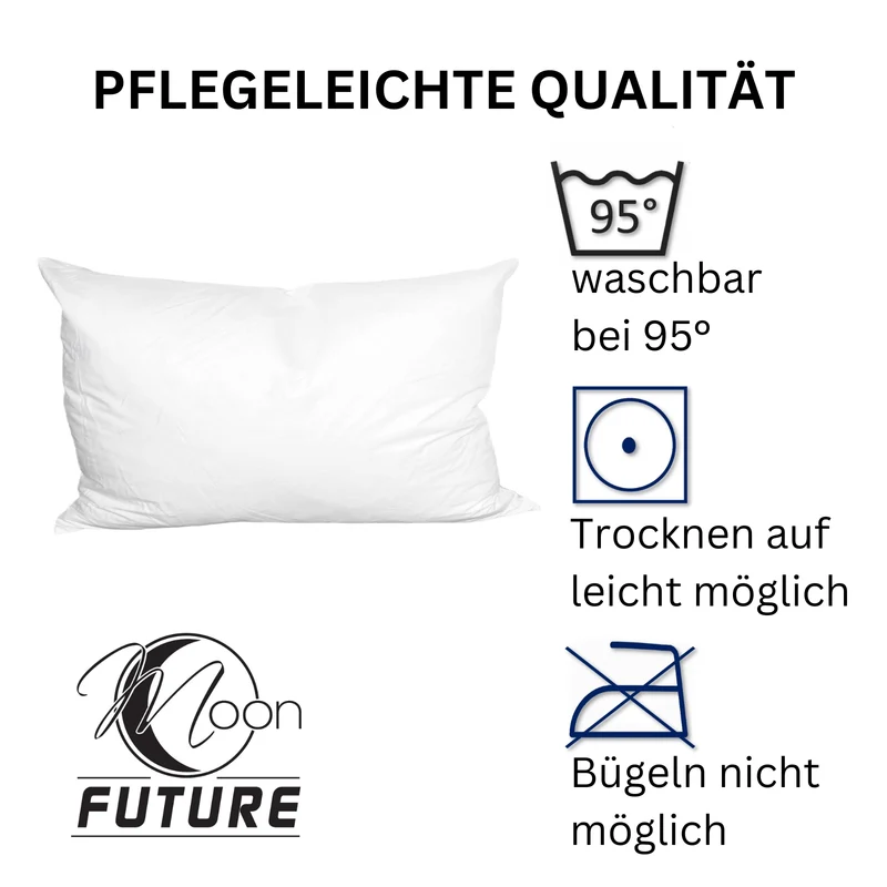 MOON Future Kopfkissen daunenweich UltraSoft 95° waschbar, 40x80/80x80 cm