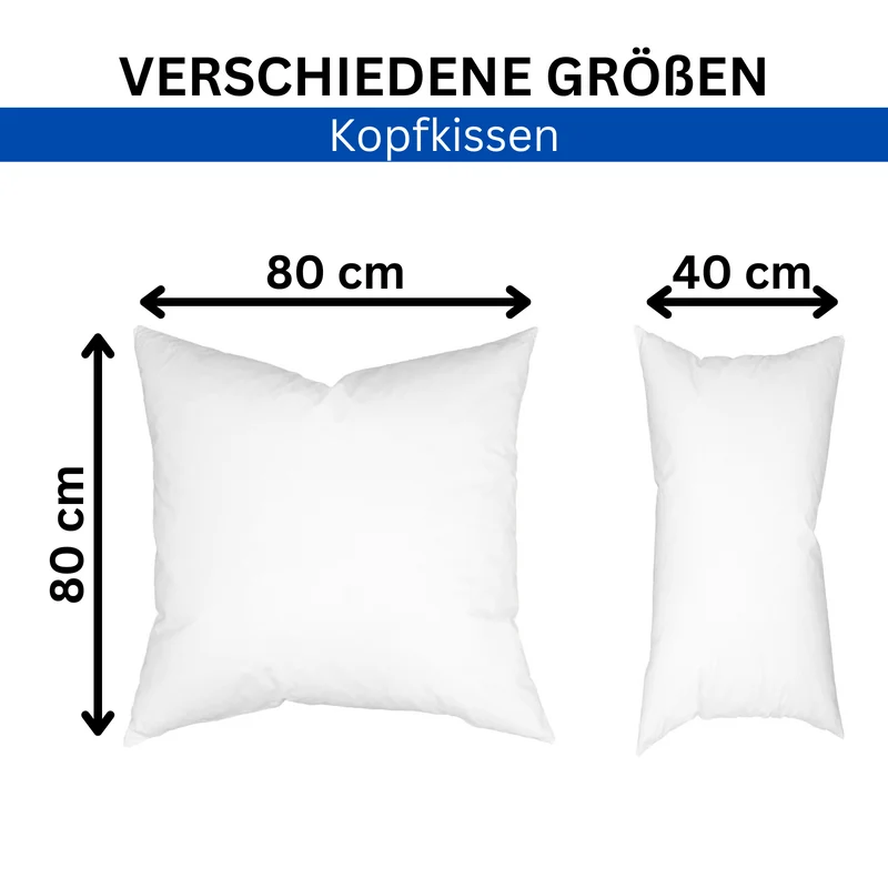 MOON Future Kopfkissen daunenweich UltraSoft 95° waschbar, 40x80/80x80 cm
