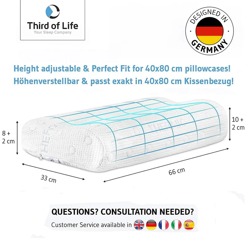 HADAR wave Nackenkissen mit Nackenwelle, höhenverstellbar aus Visco Schaum