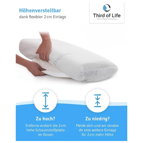 HADAR Nackenstützkissen, höhenverstellbar und ergonomisch aus Visco Schaum